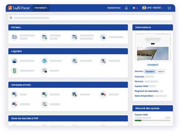 Interface d'administration efficace