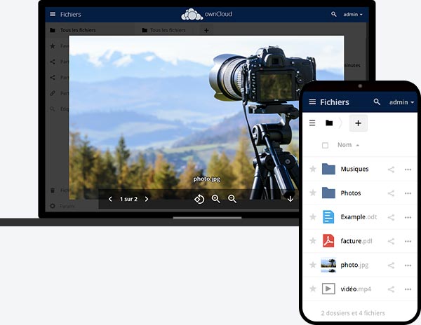 Hébergement propulsé par ownCloud