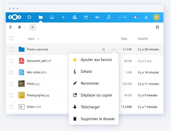 Stockage en ligne Nextcloud