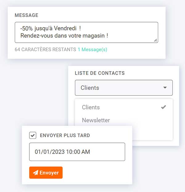 Panel efficace pour l'envoi de SMS en masse