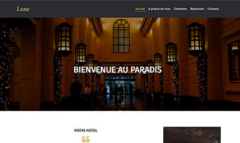 Template site hôtel de luxe